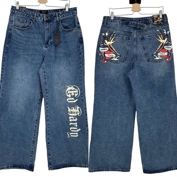 Ed Hardy | Jeans | Ed Hardy Womens Loose Fit Jeans Wide Leg